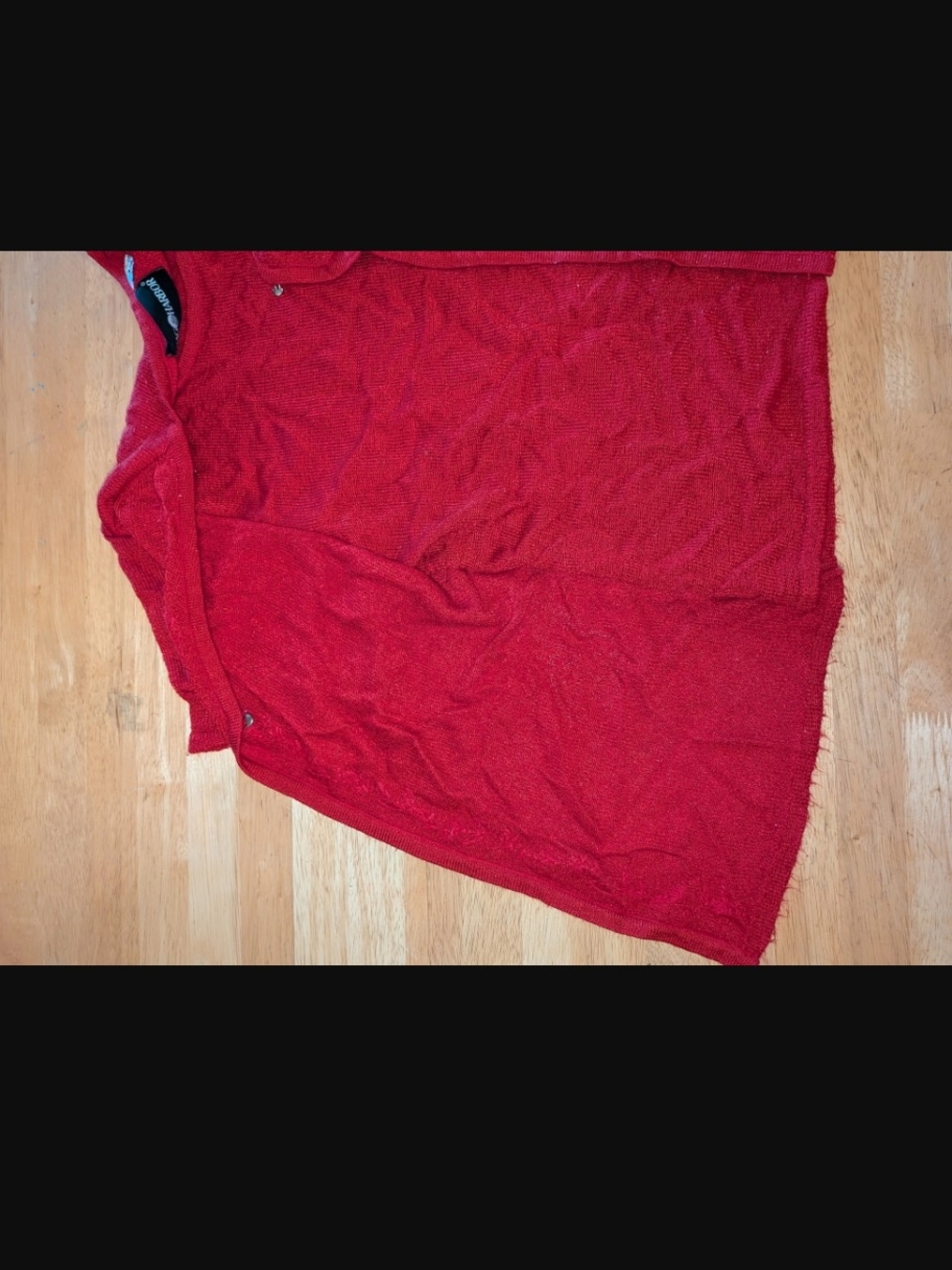 Red Short Sleeve Snap Cardigan - Picture 2 of 2